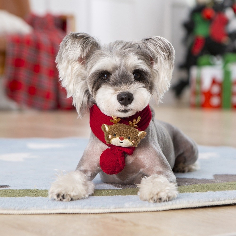Dog Bandana Scarf - Рождественский вязаный шарф-ошейник для собак с