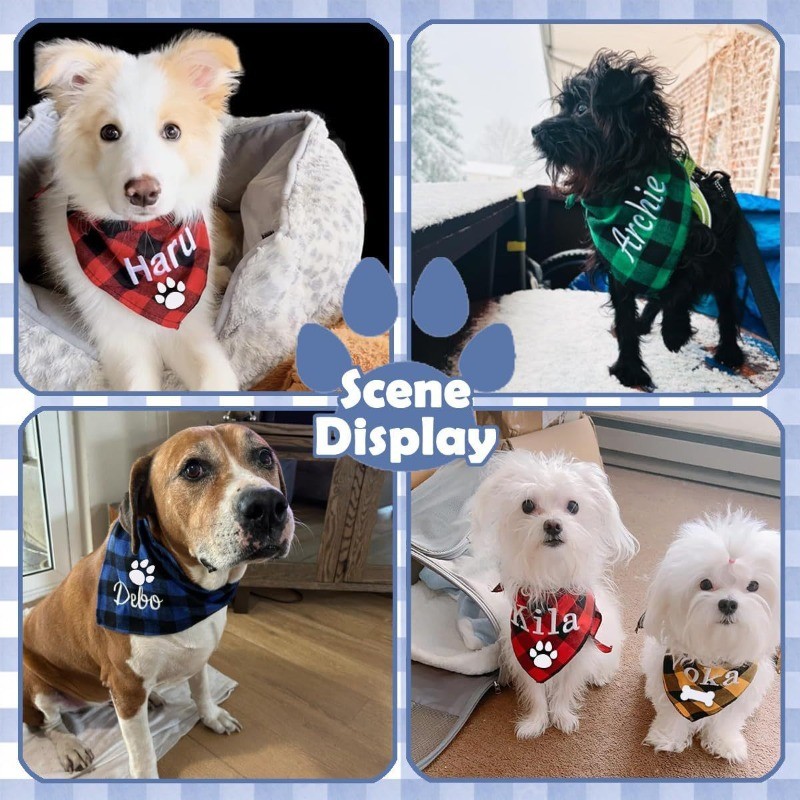 Вышитая бандана для собак с им – обзор и цена Dog Bandana Scarf