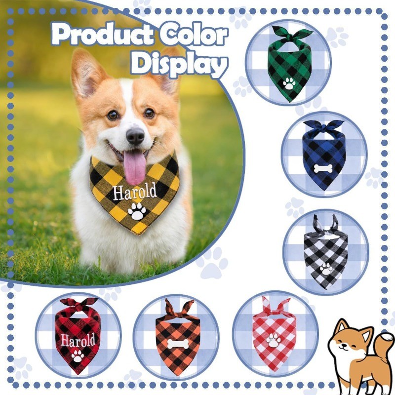 Вышитая бандана для собак с им – обзор и цена Dog Bandana Scarf